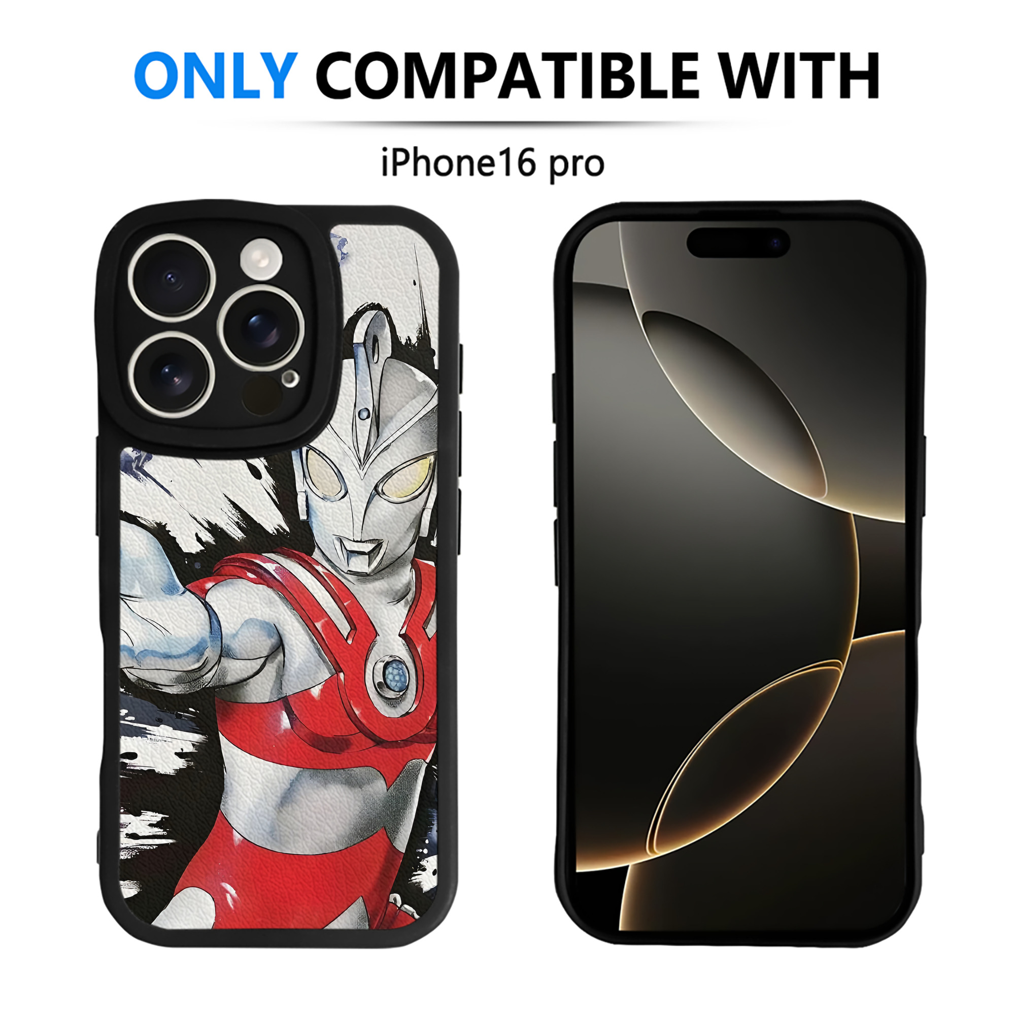 （画像用） ウルトラマン Ultraman 【iPhone 16シリーズ対応】シリコンスマホケース（レザー調） 材質：シリコン
